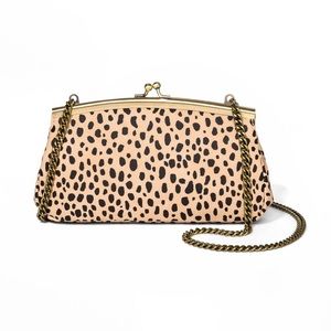 Leopard Print Wallet Purse with Kiss Lock Closure